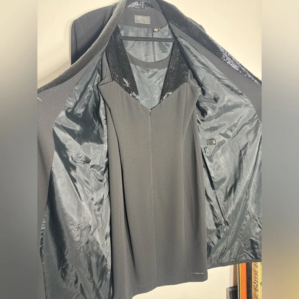Dana Buchman Black Two Piece Dress And Jacket Set Size 10(m) - Picture 3 of 8